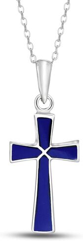 AeraVida Spiritual Minimalist Christian Cross Pink Mother of Pearl .925 Sterling Silver Pendant Necklace | Religous Necklace Jewelry for Women | Jewelry Gift in Saudi Arabia