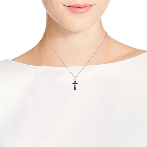 AeraVida Spiritual Minimalist Christian Cross Pink Mother of Pearl .925 Sterling Silver Pendant Necklace | Religous Necklace Jewelry for Women | Jewelry Gift in Saudi Arabia