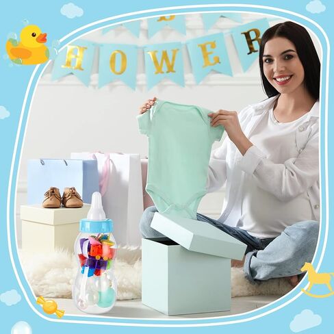 Tessco for you 2 Pcs Large Baby Milk Bottle Fillable Baby Shower 11 x 4 Inch Piggy Bank Plastic Container for Game and Gender Reveal Celebrations Party Favor Gift Decor (White) in Kuwait