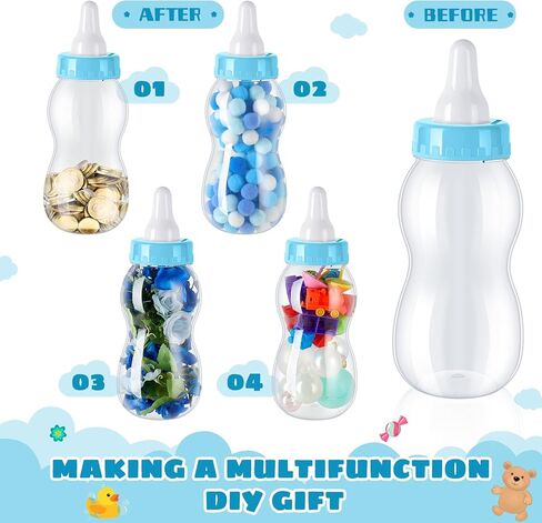 Tessco for you 2 Pcs Large Baby Milk Bottle Fillable Baby Shower 11 x 4 Inch Piggy Bank Plastic Container for Game and Gender Reveal Celebrations Party Favor Gift Decor (White) in Kuwait