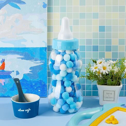 Tessco for you 2 Pcs Large Baby Milk Bottle Fillable Baby Shower 11 x 4 Inch Piggy Bank Plastic Container for Game and Gender Reveal Celebrations Party Favor Gift Decor (White) in Kuwait