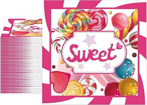 40 Pieces Pink And Green Party Napkins Princess Birthday Party Decorations for Single Party, Galentine's Day, Graduation, Child Witch Princess Birthday Supplies6.5x6.5In in Saudi Arabia