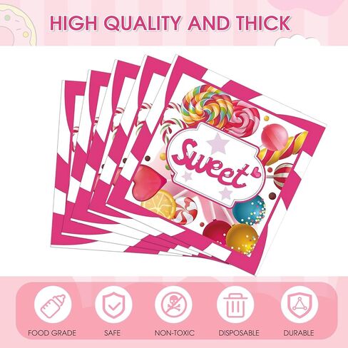 40 Pieces Pink And Green Party Napkins Princess Birthday Party Decorations for Single Party, Galentine's Day, Graduation, Child Witch Princess Birthday Supplies6.5x6.5In in Saudi Arabia