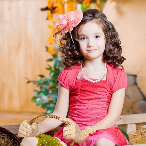 Sintege 4 PCS Girls Tea Party Set Girls Tea Party Associory قفازات القبعات قلادة مراوح للطفل in Saudi Arabia