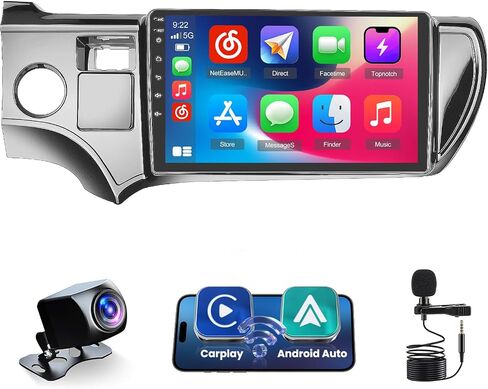 Roinvou 2+64G Android 13 CarPlay Stereo لـ 2012-2014 Toyota Prius C Radio (LHD)، راديو CarPlay اللاسلكي مع Android Auto، شاشة لمس 9 بوصات في لوحة القيادة GPS ودعم مرآة Link BT HiFi WiFi SWC in Saudi Arabia