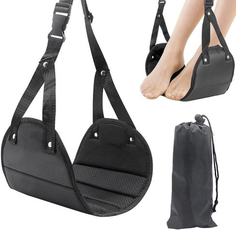 1-Pack Foot Hammock for Plane Travel | Adjustable and Lightweight Portable Under Desk Foot Rest for Air Travel and Office | Essentials to Relax Your Feet in Saudi Arabia