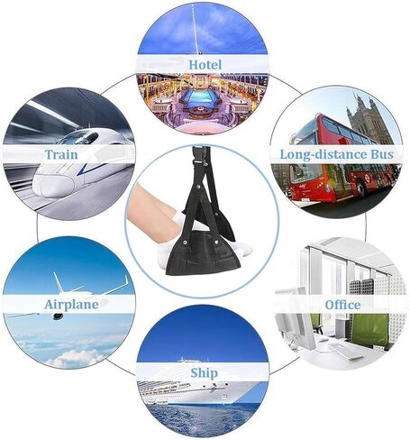 1-Pack Foot Hammock for Plane Travel | Adjustable and Lightweight Portable Under Desk Foot Rest for Air Travel and Office | Essentials to Relax Your Feet in Saudi Arabia
