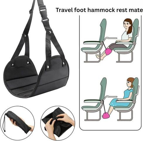 1-Pack Foot Hammock for Plane Travel | Adjustable and Lightweight Portable Under Desk Foot Rest for Air Travel and Office | Essentials to Relax Your Feet in Saudi Arabia