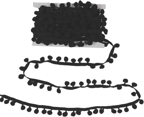 10 Yards Pom Pom Trim, 1" Wide Ball Fringe Trim Soft Pompom Fringed Ribbon for Home Decoration Pillow Curtain Bag Clothes Sewing Accessories DIY Crafts (Navy Blue) in Kuwait