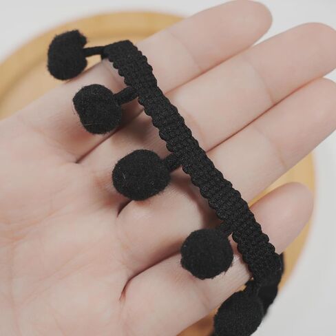 10 Yards Pom Pom Trim, 1" Wide Ball Fringe Trim Soft Pompom Fringed Ribbon for Home Decoration Pillow Curtain Bag Clothes Sewing Accessories DIY Crafts (Navy Blue) in Kuwait