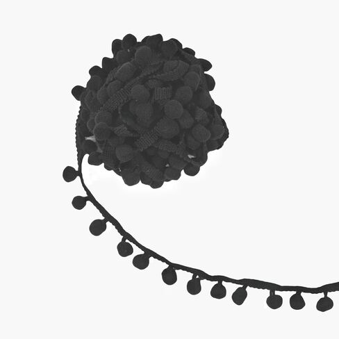 10 Yards Pom Pom Trim, 1" Wide Ball Fringe Trim Soft Pompom Fringed Ribbon for Home Decoration Pillow Curtain Bag Clothes Sewing Accessories DIY Crafts (Navy Blue) in Kuwait