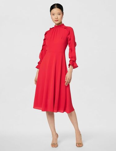 Donna Morgan Women's Ruffle Sleeve Midi Dress in Saudi Arabia