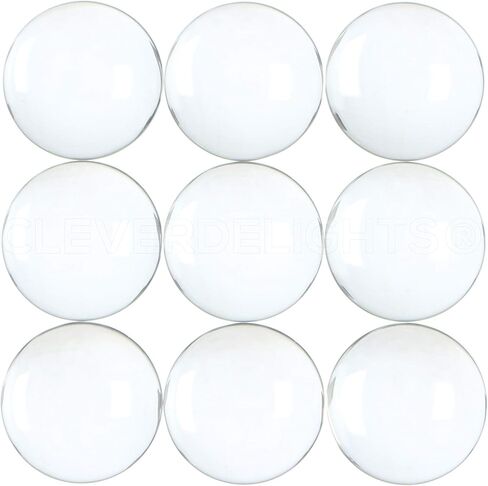 CleverDelights 25mm (1") Round Glass Cabochons - 100 Pack - 1 Inch Clear Transparent Solid Glass Domes in Saudi Arabia