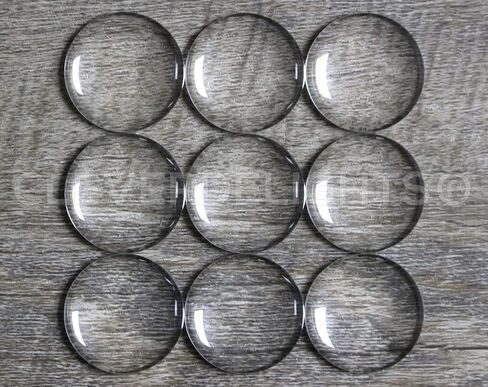 CleverDelights 25mm (1") Round Glass Cabochons - 100 Pack - 1 Inch Clear Transparent Solid Glass Domes in Saudi Arabia