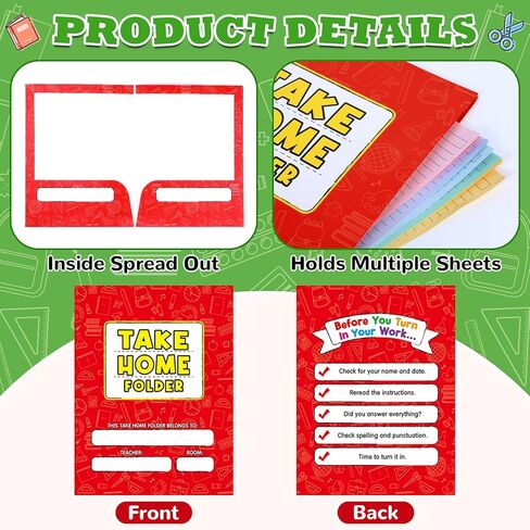 24 PCS 9 × 12 بوصة الواجبات المنزلية 2 مجلدات الجيب بشكل كبير للطلاب يأخذون المجلدات المنزلية A4 حجم رسالة منظم الواجب المنزلي للصف الدراسي للصف الدراسي للدرس المعلمين اللوازم التعليمية in Saudi Arabia