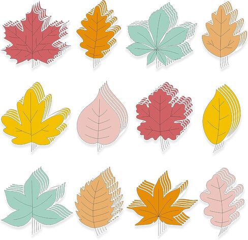 Pajean 60 PCS Boho Fall Decorations for Classroom Autumn Leaves Cetouts Boho Maple Leaf Bulletin Decord Decord Decoration Decoration for Classhor Office Fall Attriciving Party Decor in Kuwait