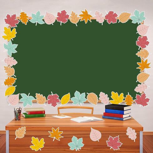 Pajean 60 PCS Boho Fall Decorations for Classroom Autumn Leaves Cetouts Boho Maple Leaf Bulletin Decord Decord Decoration Decoration for Classhor Office Fall Attriciving Party Decor in Kuwait
