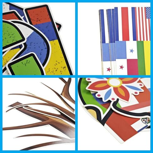 Hispanic Heritage Month Bulletin Board Decorations Set, 96pcs Latin American Spanish Flags Cutouts for Classroom, National Heritage Chalkboard Decor for School Wall Supplies in Saudi Arabia