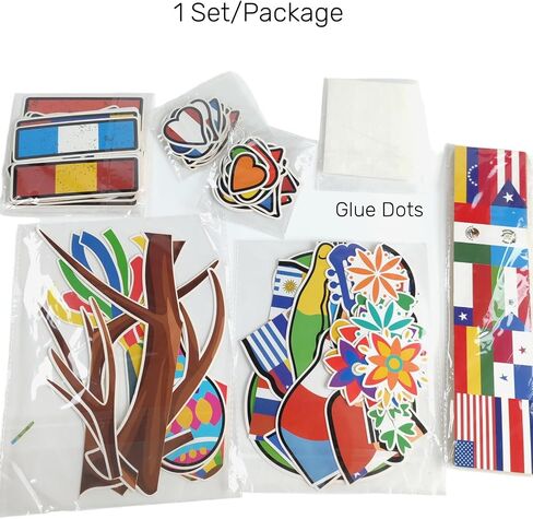 Hispanic Heritage Month Bulletin Board Decorations Set, 96pcs Latin American Spanish Flags Cutouts for Classroom, National Heritage Chalkboard Decor for School Wall Supplies in Saudi Arabia