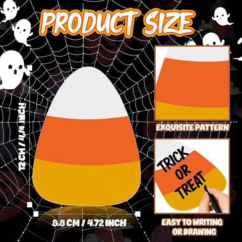100 Pcs Halloween Candy Corn Paper Cutouts Classic Design 4 Inch DIY Craft Decoration Set Halloween Corn Bulletin Board Cutout for Fall DIY Art Wall Craft Home Parties Festive Projects in Saudi Arabia
