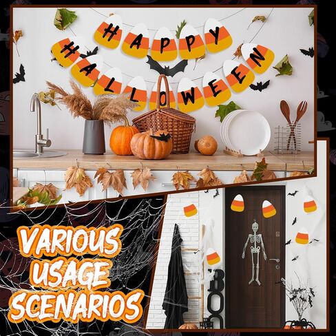 100 Pcs Halloween Candy Corn Paper Cutouts Classic Design 4 Inch DIY Craft Decoration Set Halloween Corn Bulletin Board Cutout for Fall DIY Art Wall Craft Home Parties Festive Projects in Saudi Arabia