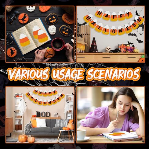 100 Pcs Halloween Candy Corn Paper Cutouts Classic Design 4 Inch DIY Craft Decoration Set Halloween Corn Bulletin Board Cutout for Fall DIY Art Wall Craft Home Parties Festive Projects in Saudi Arabia