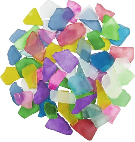 Crushed Sea Glass for Craft, 14Oz/400G Coastal Decor for Beach Wedding & Home, Frosted Flat Glass in Blue, White & Green in Saudi Arabia