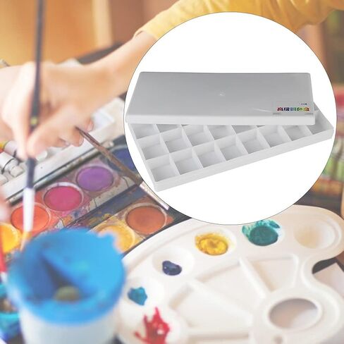 Watercolor Palette Box, Watercolor Paint Tray Acrylic Painting Mixing Palette Case for Gouache Acrylic Oil Paint (24-Grid) in Saudi Arabia