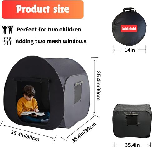 خيمة حسية للأطفال المصابين بالتوحد - CPC شهادات CPC CORNER CORNER تساعد ADHD ، الأطفال SPD الاسترخاء ، تقليل القلق - منبثقة منبثقة مخبأ تلعب خيمة إضافة نوافذ in Kuwait