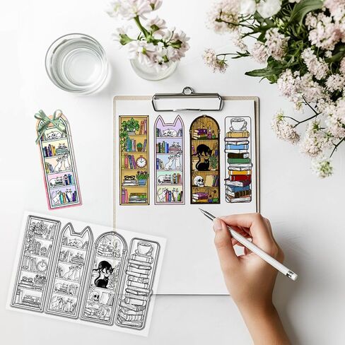 GLOBLELAND Celestial Bookmark Clear Stamps for Card Making Moon Phase Lable Silicone Clear Stamps Stars Transparent Stamp Seal for DIY Scrapbooking in Saudi Arabia