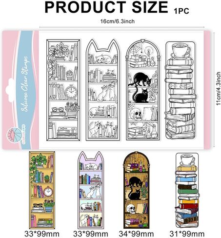 GLOBLELAND Celestial Bookmark Clear Stamps for Card Making Moon Phase Lable Silicone Clear Stamps Stars Transparent Stamp Seal for DIY Scrapbooking in Saudi Arabia