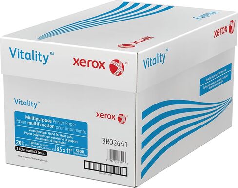 Xerox 3R02641 Vitality Multipurpose 3-Hole Punched Paper, 8 1/2 x 11, White (Case of 5,000) in Saudi Arabia