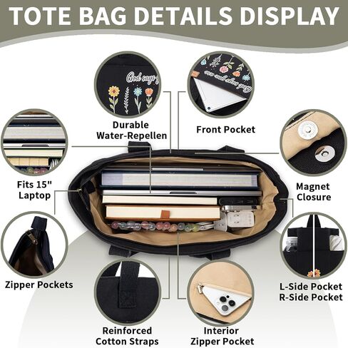 25 PCS Bible Study Supplies Kit, Large Capacity Canvas Tote Bag for Women Organizer, Bible Highlighters and Quick Dry Pens No Bleed Through, Notebook Bible Tabs Cross Bookmark Journaling Accessories in Saudi Arabia