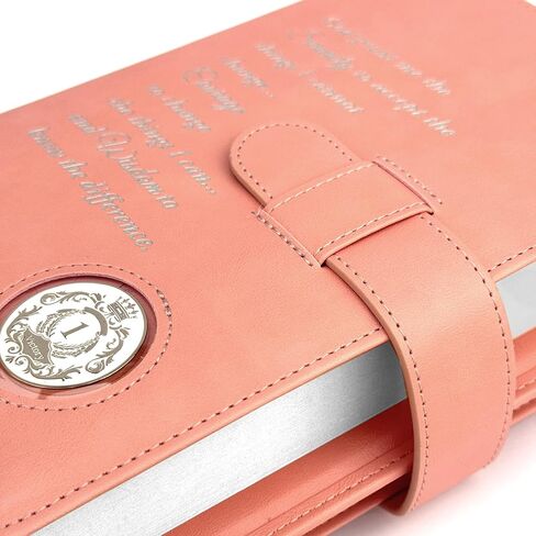 Galileo® Double AA Big Book Cover & 12 Step و 12 Traditions | بو الجلود | حامل العملة | أغطية كتاب AA لـ Hardcover | هدية AA | مدمني الكحول مجهول (صلاة الصفاء/خوخ الباستيل) in Kuwait