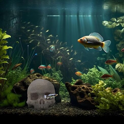 Resin Reptile Hideout for Tank Realistic Skull Decor for Terrarium White Decorative Skeleton Head Hides and Caves for Fish Ball Python Axolotl Tarantula in Saudi Arabia