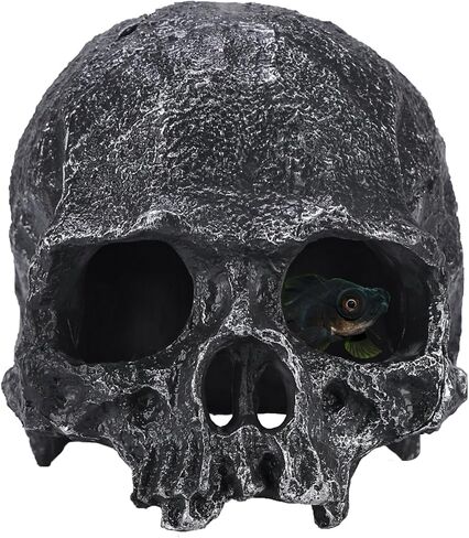 راتنج الزواحف مخبأ للدبابات ديكور جمجمة واقعية لتراريوم تيراريوم تزين هيكل عظمي يرتبات وكهوف لكرة الأسماك python axolotl tarantula in Kuwait