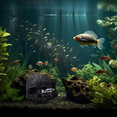 راتنج الزواحف مخبأ للدبابات ديكور جمجمة واقعية لتراريوم تيراريوم تزين هيكل عظمي يرتبات وكهوف لكرة الأسماك python axolotl tarantula in Kuwait