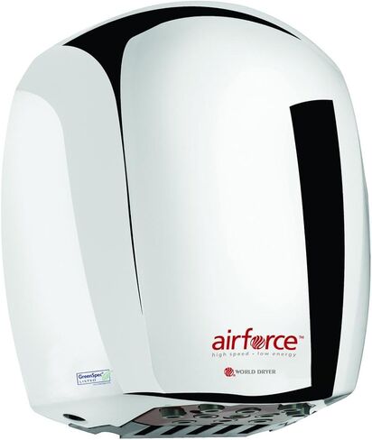 World Dryer J-971A3 مجفف الأيدي الأوتوماتيكي عالي السرعة وموفر للطاقة، غطاء معدني، كروم مصقول 110-120 فولت in Kuwait
