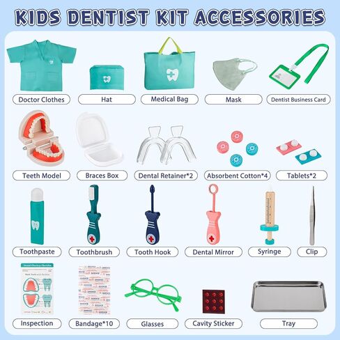 مجموعة الطبيب للأطفال الصغار من عمر 3 إلى 5 سنوات، مجموعة طبية صغيرة للأطفال ألعاب التظاهر، مجموعة طبية متينة مع لعبة سماعة الطبيب، هدية طبيب زرقاء للأولاد والبنات in Kuwait