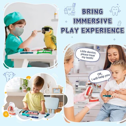 مجموعة الطبيب للأطفال الصغار من عمر 3 إلى 5 سنوات، مجموعة طبية صغيرة للأطفال ألعاب التظاهر، مجموعة طبية متينة مع لعبة سماعة الطبيب، هدية طبيب زرقاء للأولاد والبنات in Kuwait