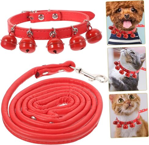 Galpada Pet Dog Cat Cat Leash with Bell Rope Rope Leash Strap للاستخدام اليومي للحيوانات الأليفة سحب حبل مناسب للكلاب والقطط (أحمر) in Saudi Arabia