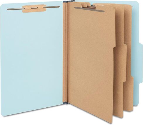 Staples Pressboard Consigification Folder ، 3-Diversers ، التوسع 3.5 بوصة ، حجم الرسالة ، الأزرق ، 40/Carton (ST614437/6144VS) in Saudi Arabia