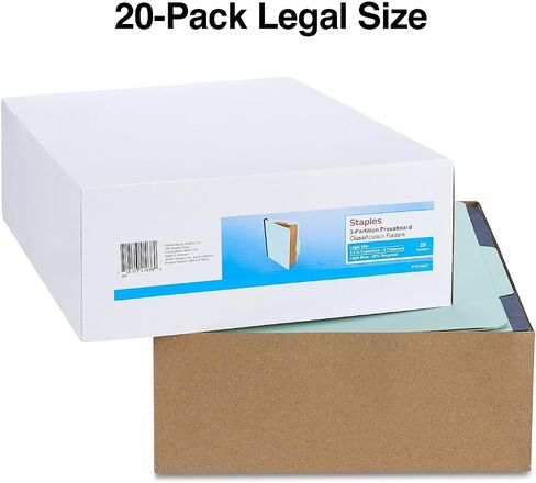 Staples Pressboard Consigification Folder ، 3-Diversers ، التوسع 3.5 بوصة ، حجم الرسالة ، الأزرق ، 40/Carton (ST614437/6144VS) in Saudi Arabia