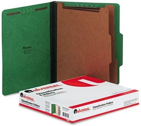 UNIVERSAL Pressboard Classification Folders Letter Six-Section Emerald Green 10 in Saudi Arabia