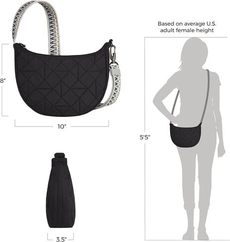 Travelon Boho Anti-Theft Crescent Crossbody, Lush Blue in Saudi Arabia