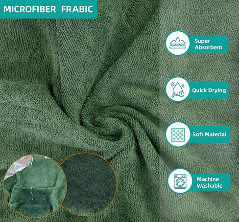 Dog Drying Coat Bathrobe Towel, Microfibre Material Fast Drying Super Absorbent Dog Bath Robe, Pet Quick Drying Moisture Absorbing with Adjustable Collar and Waist in Kuwait