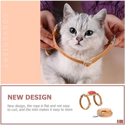 Ganazono 1Set Cartoon Carrot Cat and Leash للقطط خفيفة الوزن من السهل ارتداء تصميم رائع للمشي والتدريب في الهواء الطلق in Saudi Arabia