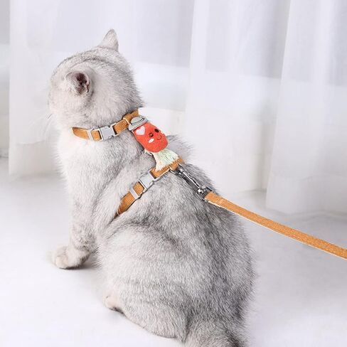 Ganazono 1Set Cartoon Carrot Cat and Leash للقطط خفيفة الوزن من السهل ارتداء تصميم رائع للمشي والتدريب في الهواء الطلق in Saudi Arabia