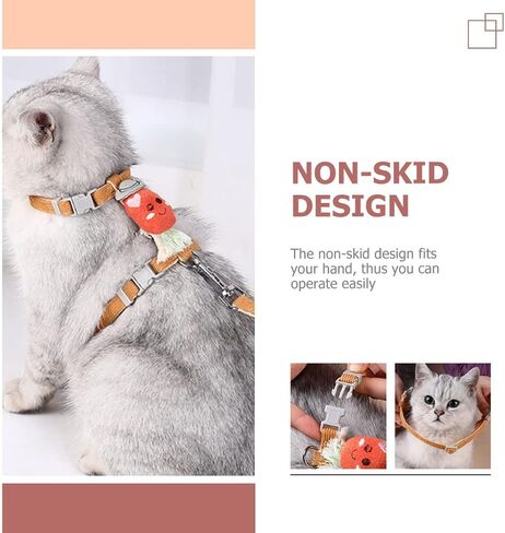 Ganazono 1Set Cartoon Carrot Cat and Leash للقطط خفيفة الوزن من السهل ارتداء تصميم رائع للمشي والتدريب في الهواء الطلق in Saudi Arabia