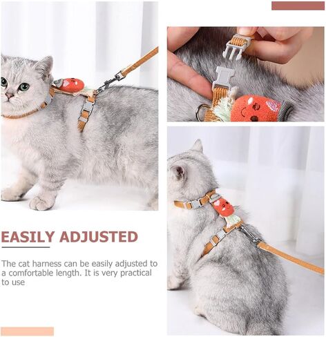 Ganazono 1Set Cartoon Carrot Cat and Leash للقطط خفيفة الوزن من السهل ارتداء تصميم رائع للمشي والتدريب في الهواء الطلق in Saudi Arabia